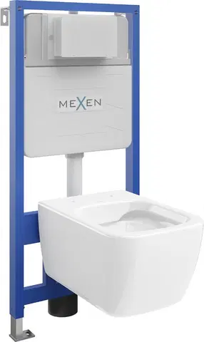 Záchody MEXEN/S WC předstěnová instalační sada Fenix Slim s mísou WC Margo,  bílá 6103342XX00