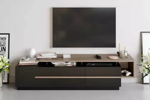 TV stolky Sofahouse Designový TV stolek Panos 180 cm černý