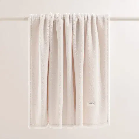 Plyšové deky Měkká krémová přikrývka Boucle 130 x 170 cm