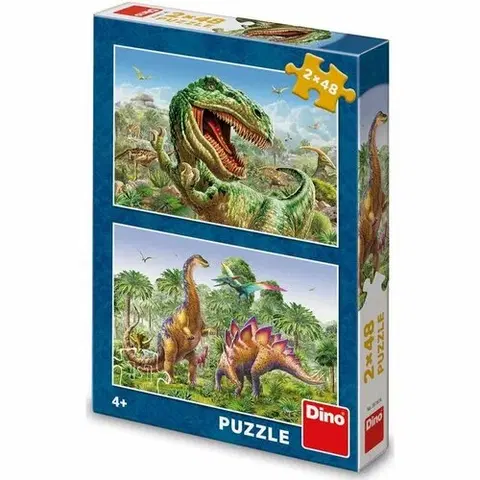 Puzzle Dino Puzzle Souboj dinosaurů, 2x48 dílků