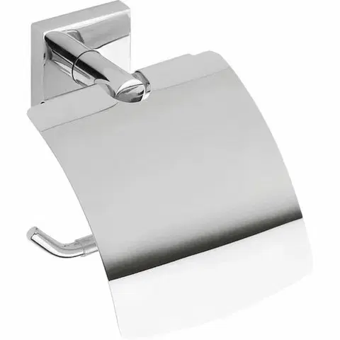 WC štětky SAPHO XQ700 X-Square držák toaletního papíru s krytem, stříbrná