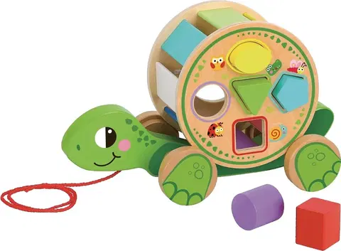 Dřevěné hračky Dvěděti  Tahací edukativní želva Turtle