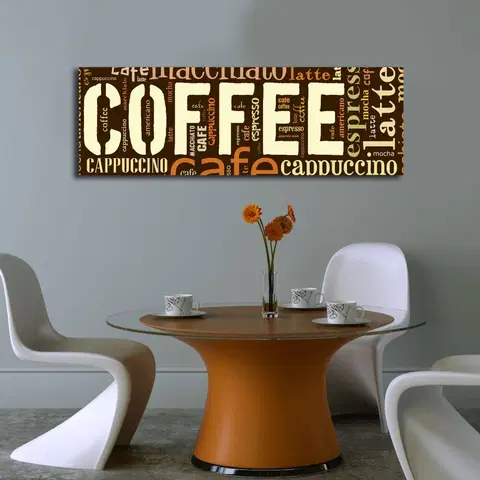 Obrazy Wallity Obraz s LED osvětlením COFFEE 33 30 x 90 cm