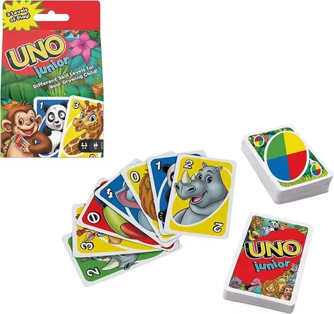 Hračky společenské hry MATTEL - Uno junior zvířátka