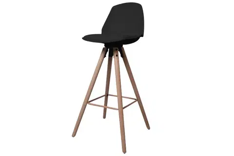 Barové židle Dkton Designová pultová židle Nerea černá