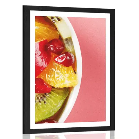 S kuchyňským motivem Plakát s paspartou letní ovocný salát