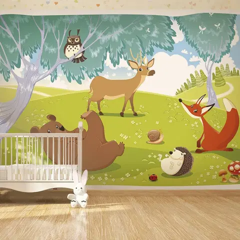 Tapety Samolepící tapeta lesní zvířátka - Funny animals