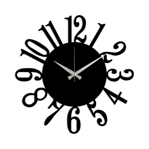 Hodiny Wallity Dekorativní nástěnné hodiny Polas 48 cm černé