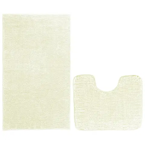 Koberce a koberečky AmeliaHome Sada koupelnových předložek Bati bílá, 2 ks 50 x 80 cm, 40 x 50 cm