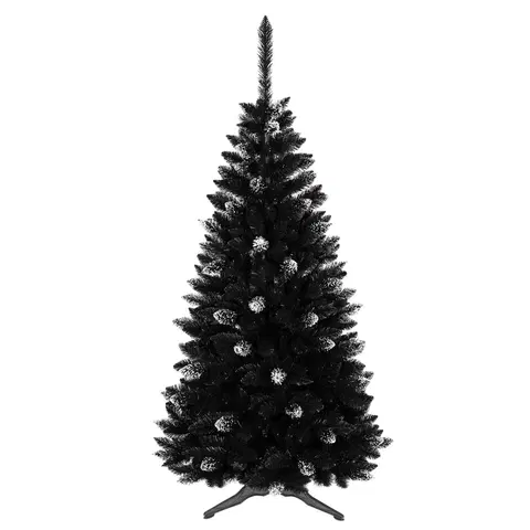 Vánoční stromky Vánoční stromek v černé barvě s ozdobami 150 cm