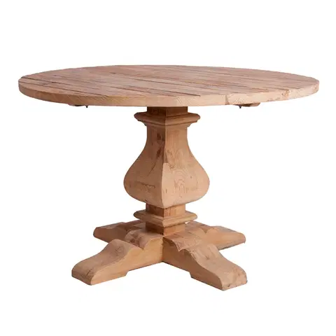 Designové a luxusní jídelní stoly Estila Kulatý jídelní stůl naturální hnědé barvy BERN 120cm