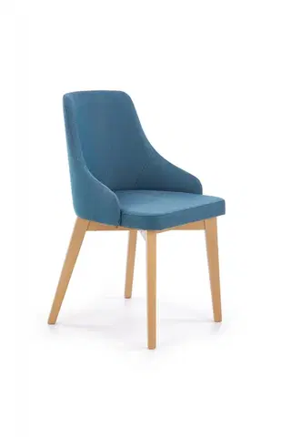Židle Jídelní židle TOLEDO Halmar Dub medový / tyrkysová (INARI 87)