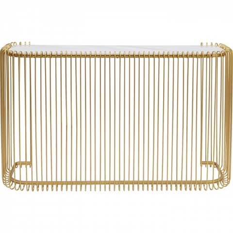 Toaletní/konzolové stolky KARE Design Toaletní stolek Wire Glass - zlatý, 142x89cm
