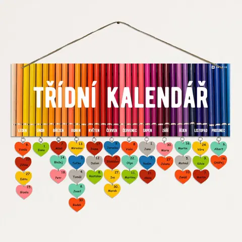 Kalendáře, rozvrhy a jiné Dárek pro učitelku - Třídní kalendář v pestrých barvách