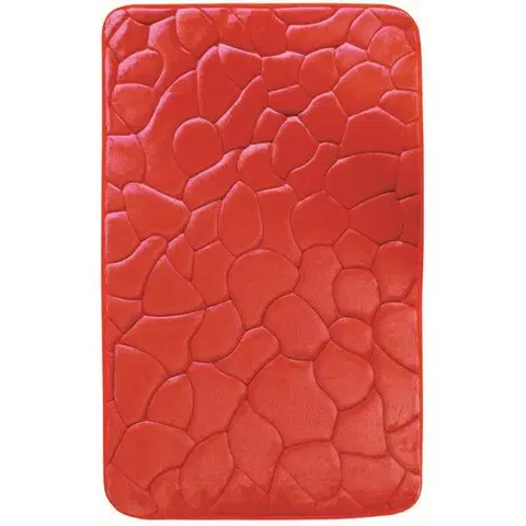 Koberce a koberečky VOPI Koupelnová předložka s paměťovou pěnou Kameny červená, 40 x 50 cm