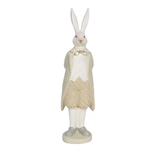 Velikonoční dekorace Dekorační soška králíka ve fraku - 9*9*30 cm Clayre & Eef 6PR3180