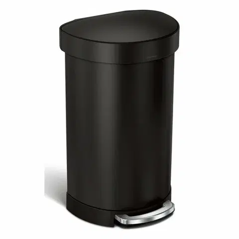 Odpadkové koše Simplehuman Půlkulatý pedálový koš s nerezovým rámečkem 45 l, černá