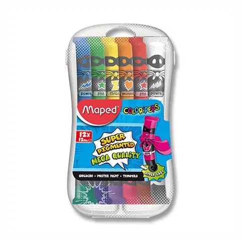 Hračky MAPED - \r\nTemperové barvy MAPED Paint, 12x12 ml + plast. box