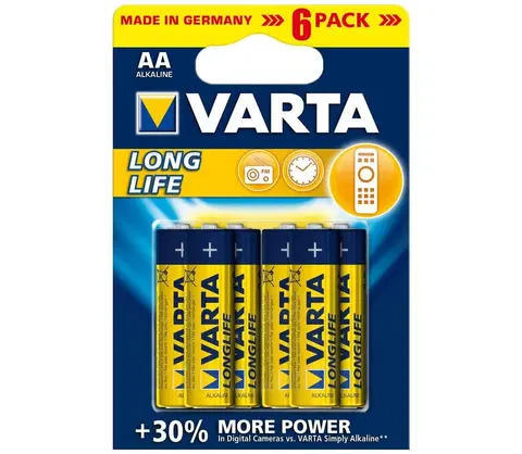 Baterie primární VARTA Varta 4106 - 6 ks Alkalické baterie LONGLIFE EXTRA AA 1,5V 