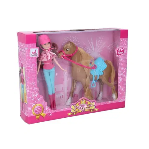 Hračky panenky WIKY - Panenka s koněm, 21 cm