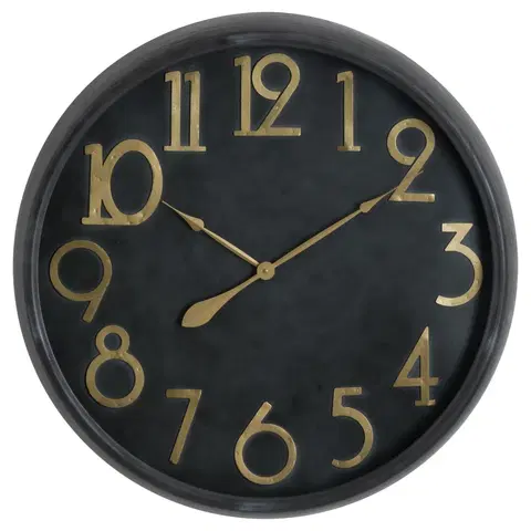 Stylové a designové hodiny Estila Stylové černé retro hodiny SOHO 80cm