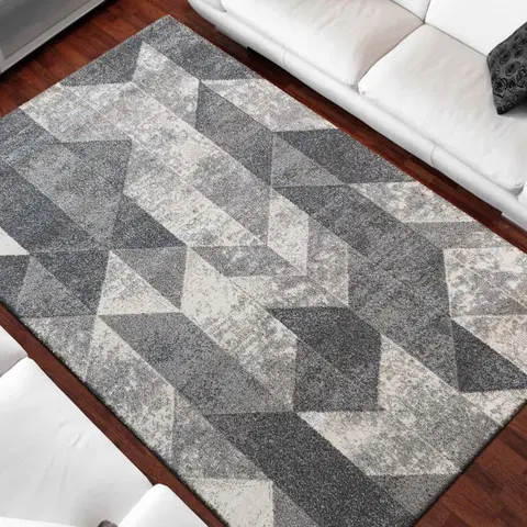 Moderní koberce Šedý koberec s moderním vzorem Šířka: 120 cm | Délka: 170 cm