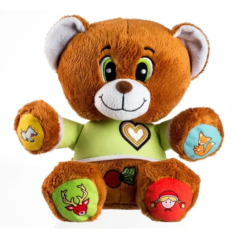 Dřevěné hračky Teddies Mluvící medvěd Vojtík, 30 cm
