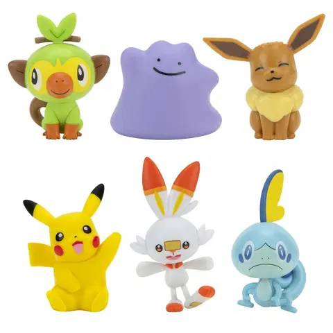 Dřevěné hračky Sada figurek Pokémon, 6 ks