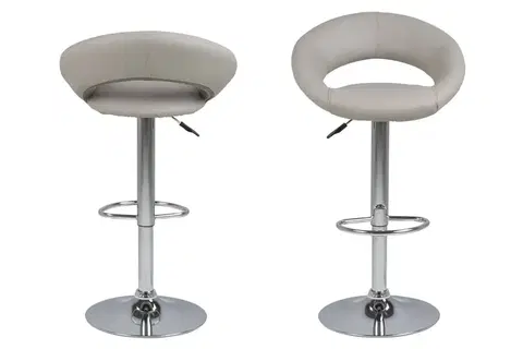 Barové židle Dkton Designová barová židle Navi šedohnědá a chromová
