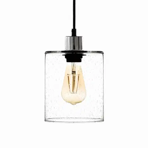Závěsná světla Solbika Lighting Závěsná lampa Soda se stínidlem z čirého skla Ø 15 cm