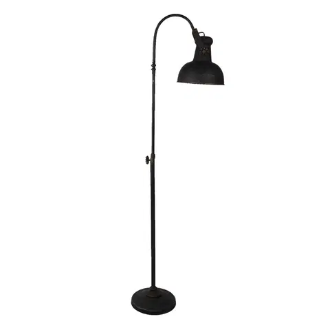 Lampy Černá stojací lampa Lumos s patinou - 59*27*189 cm Clayre & Eef 5LMP341Z