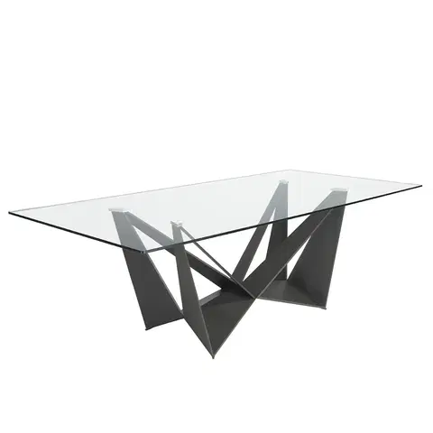 Designové a luxusní jídelní stoly Estila Luxusní jídelní stůl Urbano obdélníkový skleněný 180-240cm