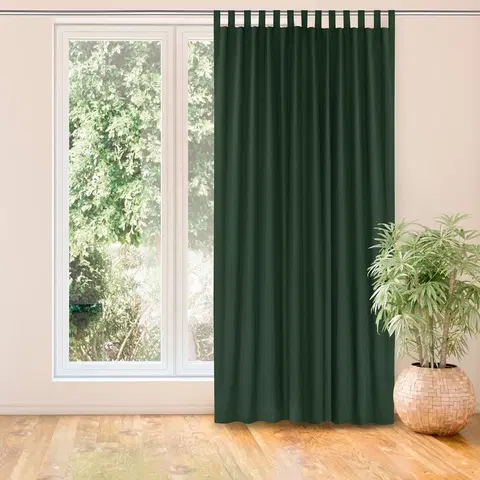 Záclony HOMEDE Závěs MILANA klasické záložky 10 cm zelený, velikost 280x175