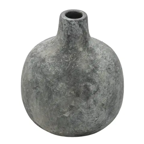 Dekorativní vázy Šedá keramická váza s patinou Lina - Ø 9*9 cm Clayre & Eef 6CE1319