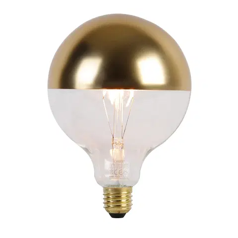 Zarovky E27 stmívatelná LED lampa G125 horní zrcadlo zlatá 4W 200 lm 1800K