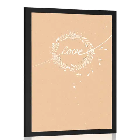 Motivy z naší dílny Plakát s nápisem Love v minimalistickém provedení