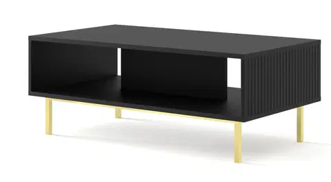 Konferenční stolky ARTBm Konferenční stolek RAVENNA B 90 | černá matná Provedení: Černý mat / zlatá podnož