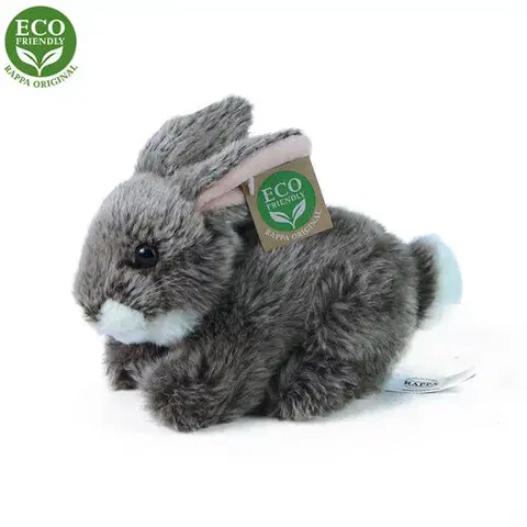 Plyšáci králík tmavě šedý ležící ECO-FRIENDLY 17 cm