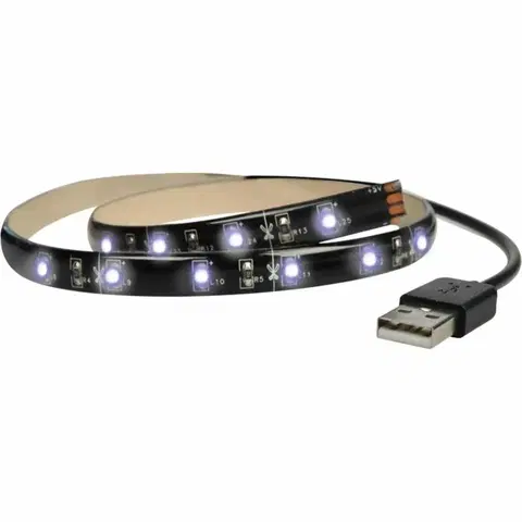 LED pásky na USB Solight LED pásek pro TV, 100cm, USB, vypínač, studená bílá WM501