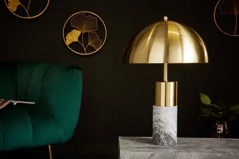 Stolní lampy LuxD 25807 Designová stolní lampa Aamira 52 cm mramor šedý