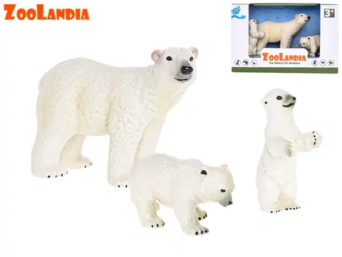 Hračky MIKRO TRADING - Zoolandia lední medvěd s mláďaty v krabičce