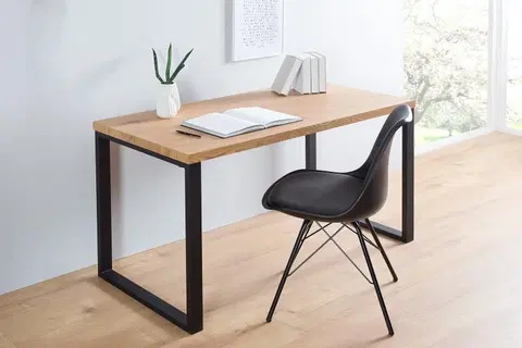 Stylové a luxusní pracovní a psací stoly Estila Designový moderní pracovní stůl 128cm černá / dub