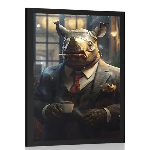 Zvířecí gangsteři Plakát zvířecí gangster nosorožec