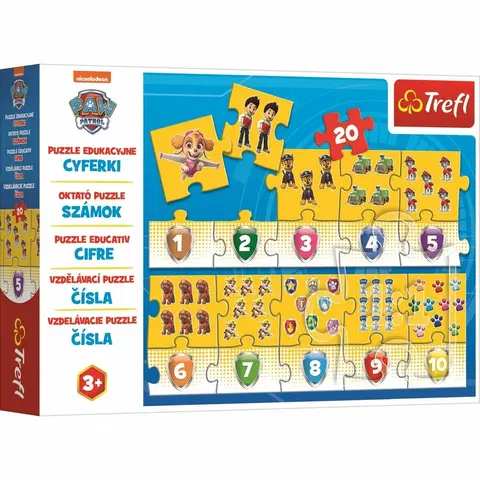 Puzzle Trefl Vzdělávací puzzle Čísla Tlapková patrola, 20 dílků