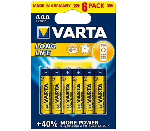 Baterie primární VARTA Varta 4103 - 6 ks Alkalické baterie LONGLIFE EXTRA AAA 1,5V 