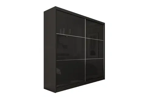 Šatní skříně Expedo Posuvná šatní skříň KUREZ, 200x216x61, černá