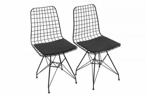 Zahradní židle a křesla Hanah Home Sada zahradních židlí Sandalye 2 kusy černá