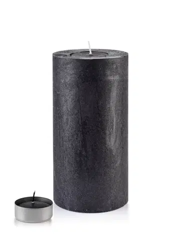 Svíčky Mondex Střední svícen Rustic 24 cm černý