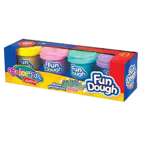 Hračky PATIO - Colorino modelovací hmota - Fun Dough Brokát 4 barvy