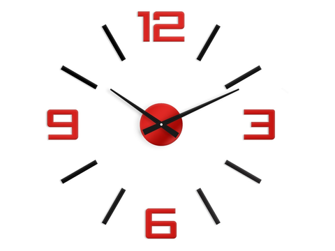 Nalepovací hodiny ModernClock 3D nalepovací hodiny Reden černo-červené